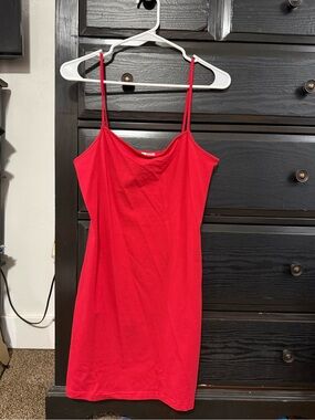 Red Spaghetti Strap Slip Dress